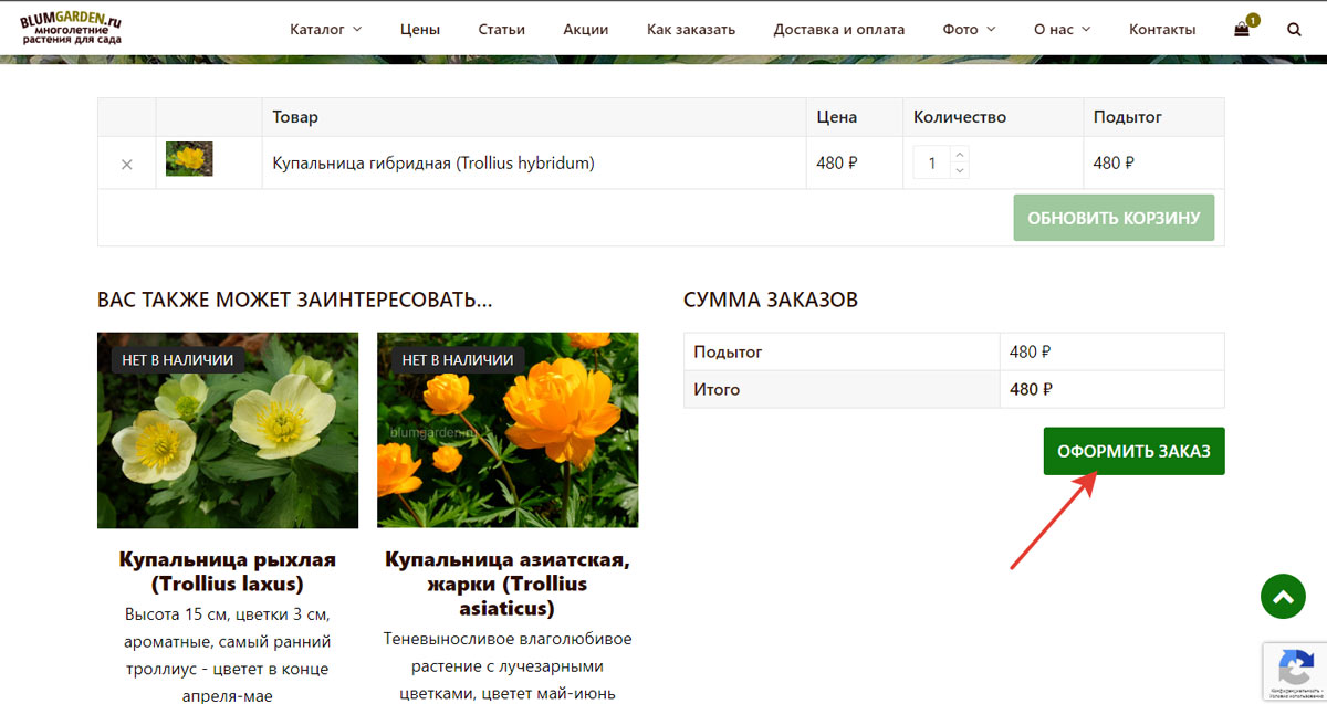 Инструкция как оформить заказ - Корзина слайд 3 © blumgarden.ru